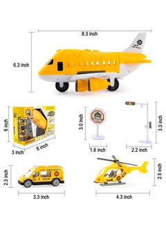 SARAOONT SARAOONT Cargo Plane Toy Play Set for Kids - Includes Cars - Diecast Aircraft - Transport and Cargo Carrier - Yellow Airplane Toy for Endless Fun  - Image 2
