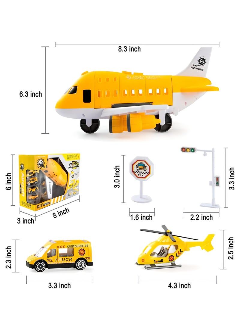 SARAOONT SARAOONT Cargo Plane Toy Play Set for Kids - Includes Cars - Diecast Aircraft - Transport and Cargo Carrier - Yellow Airplane Toy for Endless Fun  - Image 2
