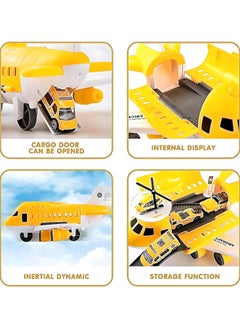 SARAOONT SARAOONT Cargo Plane Toy Play Set for Kids - Includes Cars - Diecast Aircraft - Transport and Cargo Carrier - Yellow Airplane Toy for Endless Fun  - Image 3