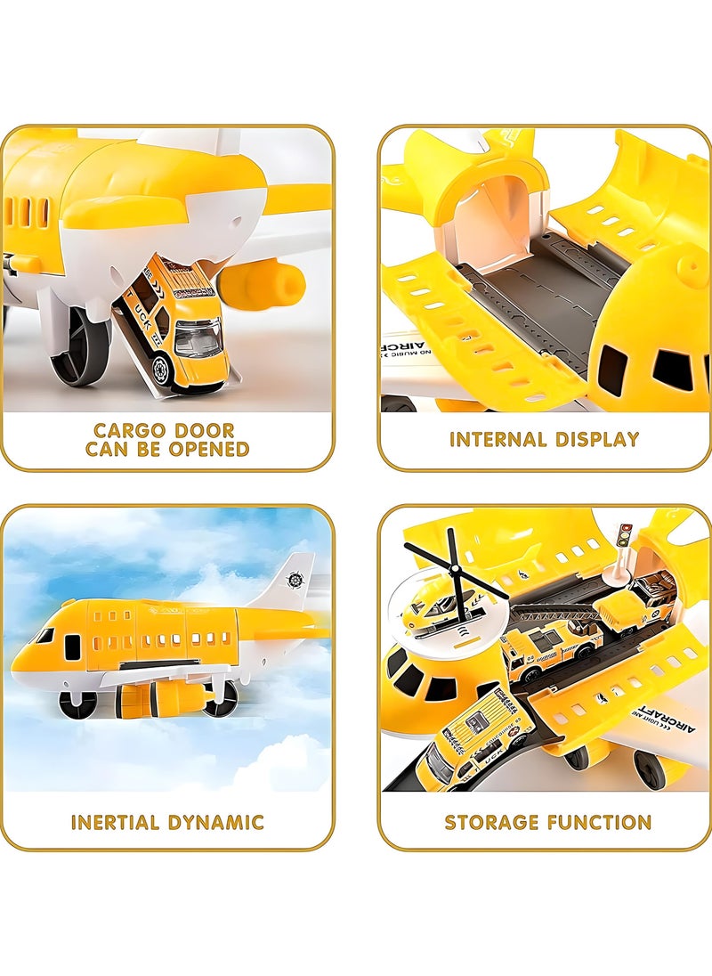 SARAOONT SARAOONT Cargo Plane Toy Play Set for Kids - Includes Cars - Diecast Aircraft - Transport and Cargo Carrier - Yellow Airplane Toy for Endless Fun  - Image 3