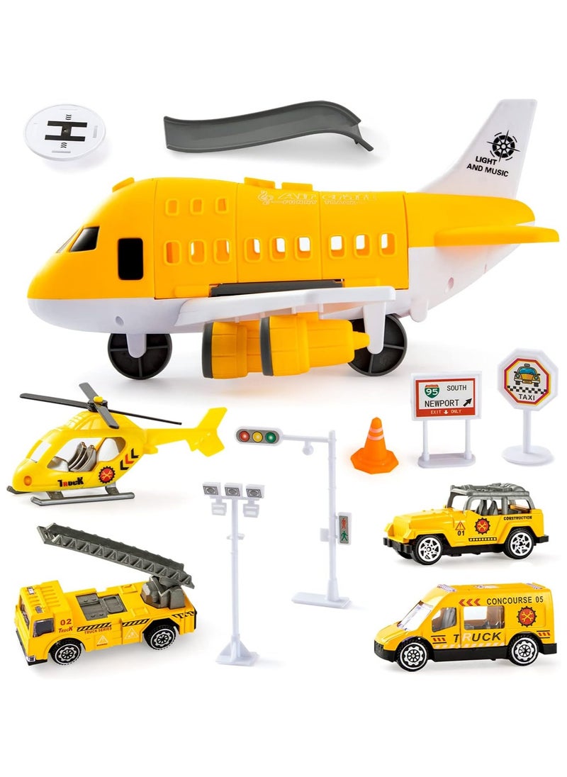 SARAOONT SARAOONT Cargo Plane Toy Play Set for Kids - Includes Cars - Diecast Aircraft - Transport and Cargo Carrier - Yellow Airplane Toy for Endless Fun  - Image 4
