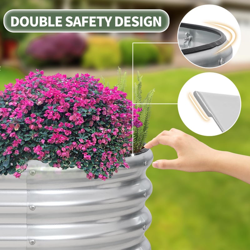 1MORE Galvanized Raised Garden Bed- Planter Garden Boxes Outdoor, Raised Beds for Gardening, 6x2x1ft Metal Garden Bed Kit for Vegetables Flower, Planter Raised Beds with Protective Tape & Tools.Silver - Image 4