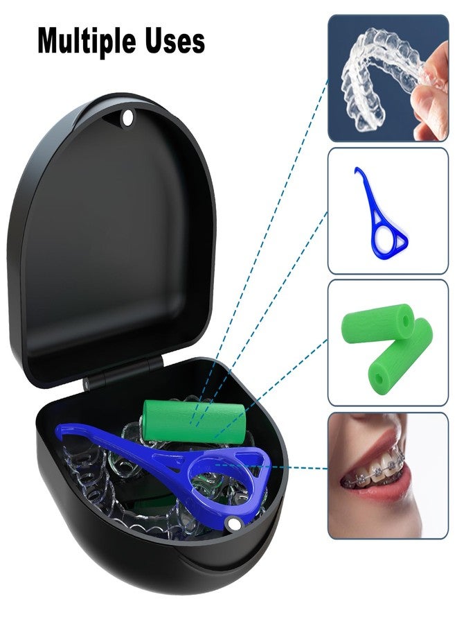 BVN Retainer Case Denture Case: BVN Orthodontic Dental Case, Slim Braces Case, Mouth Guard Case, Denture Box, Teeth Aligner Case, Night Guard Case Container Storage Holder Black - Image 5