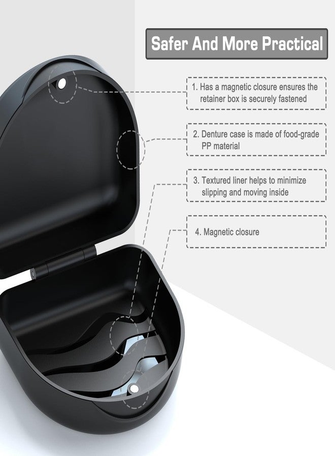 BVN Retainer Case Denture Case: BVN Orthodontic Dental Case, Slim Braces Case, Mouth Guard Case, Denture Box, Teeth Aligner Case, Night Guard Case Container Storage Holder Black - Image 3