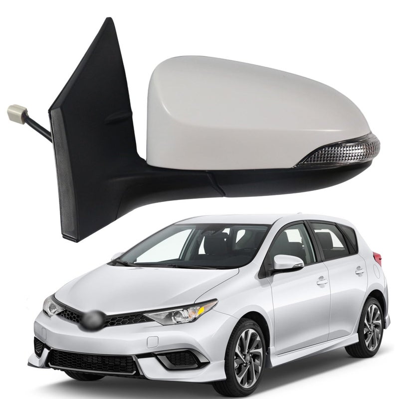 Liizoo Car Door Mirror Side Mirror for Toyota COROLLA 20142018 Left Driver Side Power Adjustable Glass Heated Glass Paint To Match Turning Signal Replace Partslink TO1320295 WHITE LH
