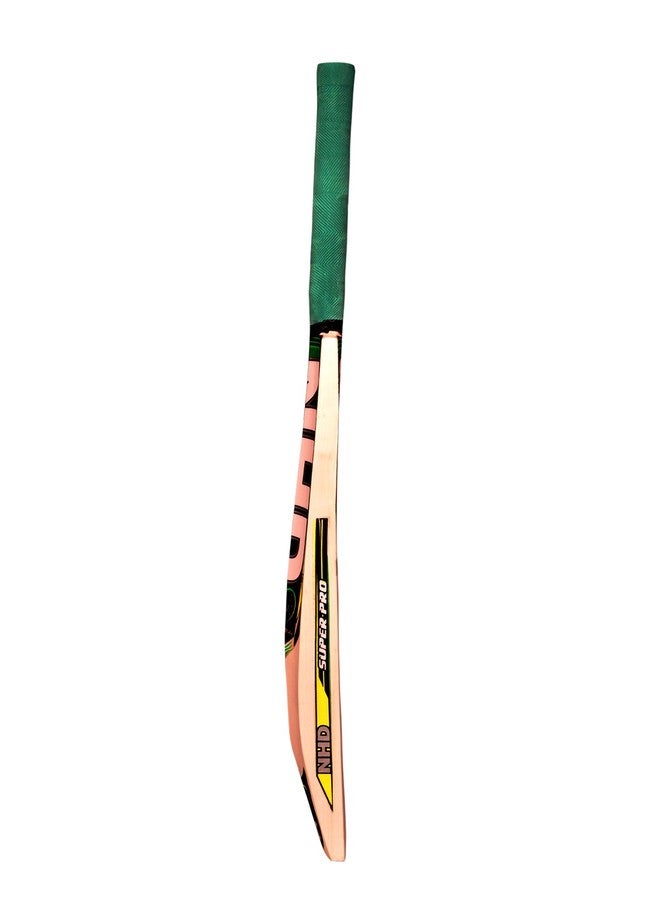 NHD Super PRO Green Kashmiri Poplar Willow Cricket Bat for Tennis Ball (SH), Tan, Full - Image 3