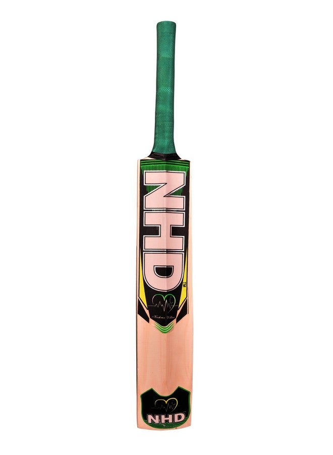 NHD Super PRO Green Kashmiri Poplar Willow Cricket Bat for Tennis Ball (SH), Tan, Full - Image 2