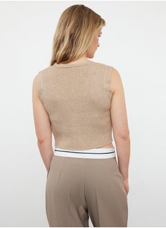 trendyol Premium Yarn / Special Yarn V-Neck Knitwear Sweater TWOAW24SV00049  - Image 4