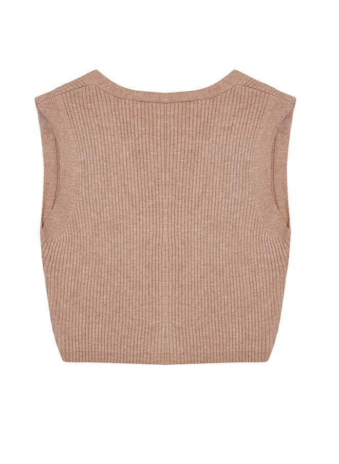 trendyol - Premium Yarn / Special Yarn V-Neck Knitwear Sweater TWOAW24SV00049 - Image 1