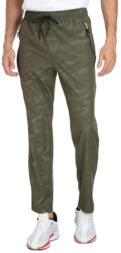 AIRIKE Mens Camouflage Pants Outdoor Water Resistant Lightweight Quick Dry Hiking Camping Fishing Sweatpants with Pockets Camouflage Green 32 - Image 1