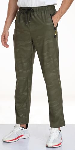 AIRIKE Mens Camouflage Pants Outdoor Water Resistant Lightweight Quick Dry Hiking Camping Fishing Sweatpants with Pockets Camouflage Green 32 - Image 3