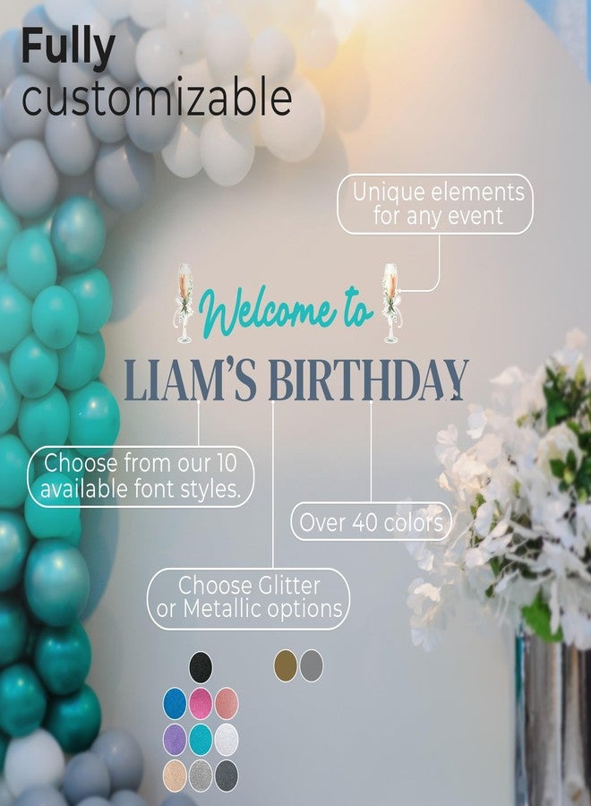 EGD Custom Backdrop Vinyl Decal | Personalized Wall Sticker for Party & Event Backdrops | Custom Name Letters for Birthday, Baby Shower, Graduation & Nursery Decor | Sizes & Fonts (A. Customizable) - Image 2