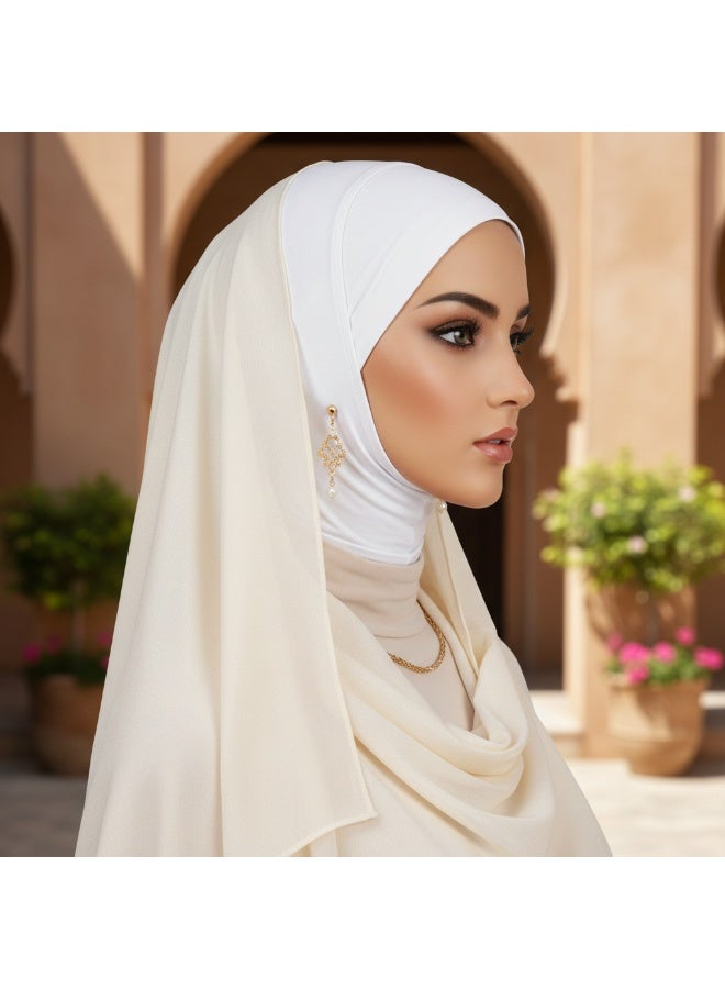 سنسيب وشاح رأس رياضي بحجاب موسلين نسائي سادة تحت وشاح مسلمة عمامة وشاح رمضان إكسسوار - Image 4