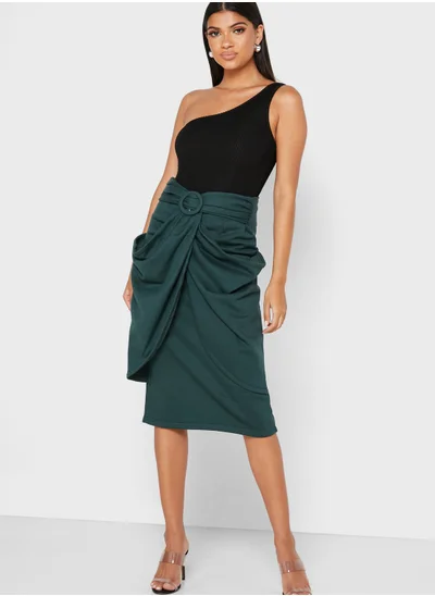 Bhaane Belted Midi Skirt