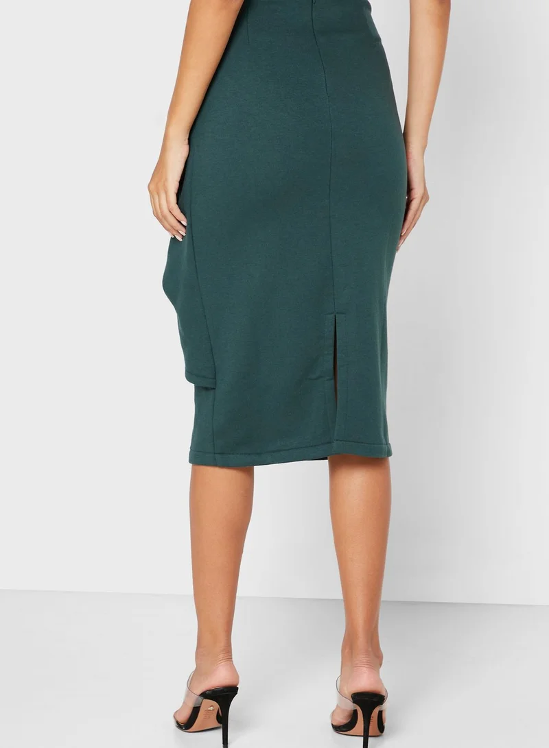 Bhaane Belted Midi Skirt