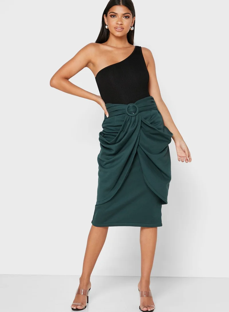 Bhaane Belted Midi Skirt