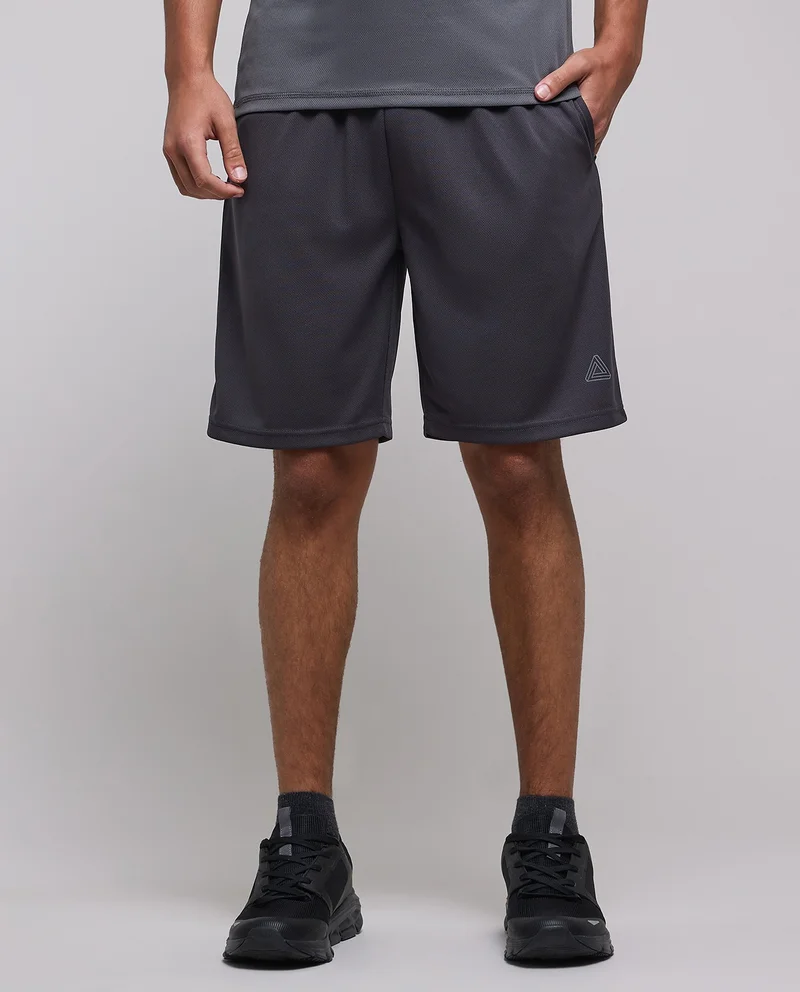 أر أند بي Solid Shorts with Drawstring Waist