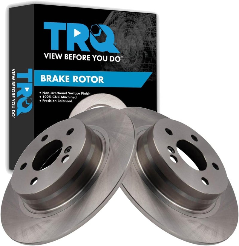 TRQ Rear Brake Rotors Set Compatible with 2012-2015 Mercedes-Benz C250 2008-2012 C300 - Image 1