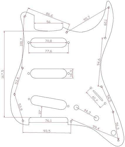 KAISH 11 Hole STStrat Style Pickguard SSS Pick Guard for USAMexico StratocasterStrat ClearTransparent 1 Ply - Image 3