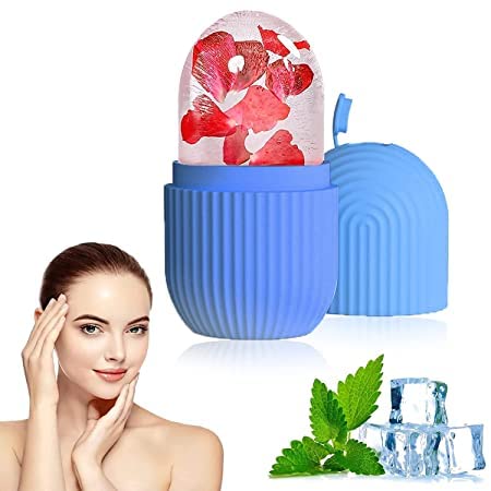 QUALIZA Ice Roller for Face and Eye IUMAKEVP Upgraded 2Pack Silicone Ice Mold for Face Beauty can Shrink Pores Remove Fine Lines Depuff Eye Bags Reusable Facial Ice Roller Tone All Skin Types