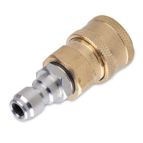 Aimex Quick Connector Coupler Set Adapter for Pressure Washer Gun 1/4 Steel and 1/4 Brass - Image 2
