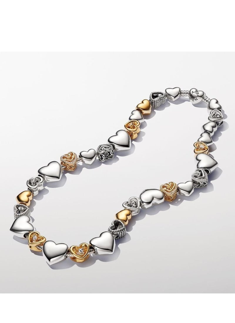 Pandora Violet - Beaded Open Heart Charm - Image 1