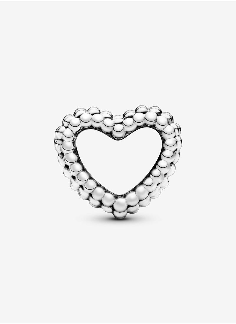 Pandora Violet - Beaded Open Heart Charm - Image 1