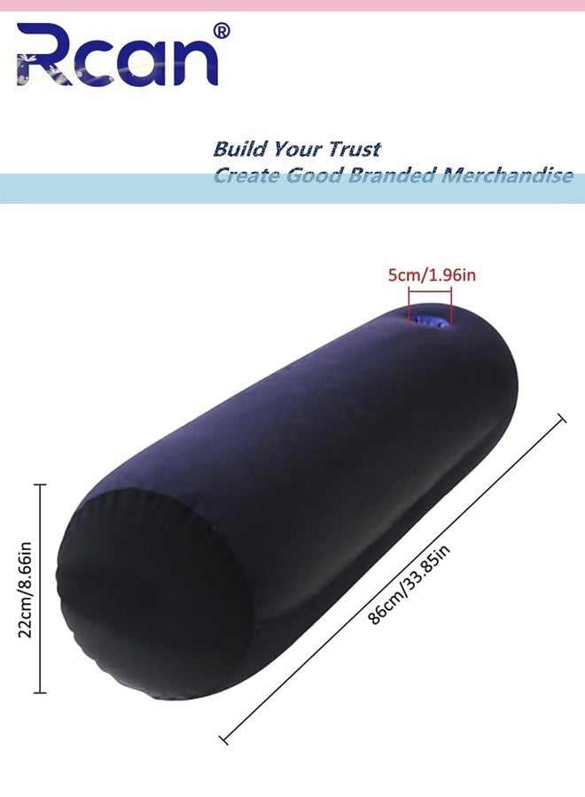 Rcan Inflatable Pillow Inflatable Cushion Long Cervical Roll Cushion Lumbar Pillow Body Support Pillow for Adults Reduces Pressure of the Waist Pillow Roll Pillow for Back Support for Sleeping Leg Elevation Back and Neck Support Travel - Image 5