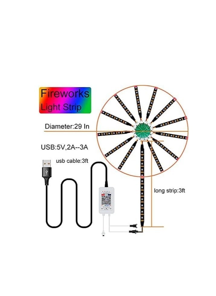 JAJEEK أضواء شريط LED الجديدة بتغيير اللون RGB – أضواء الألعاب النارية المتزامنة مع الصوت الموسيقي بتقنية البلوتوث مع جهاز التحكم عن بُعد، شريط LED USB 5V لتزيين المنزل، الحفلات، واجهات المتاجر، النوافذ والعطلات - Image 5