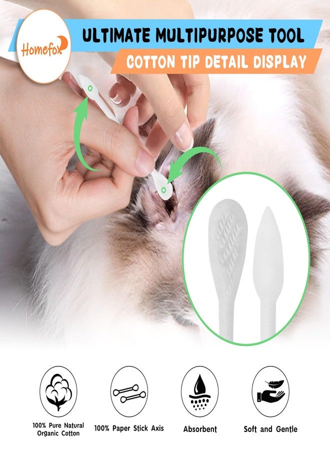HOMEFOX Cotton Swabs Flattened Pointed - 250 Count Organic XL Cotton Bud Double Side Tight Firm Wounded Precision Extra Large Cotton Tips Applicator Blender Paper Stick, Flatten & Pointy (White) - Image 3