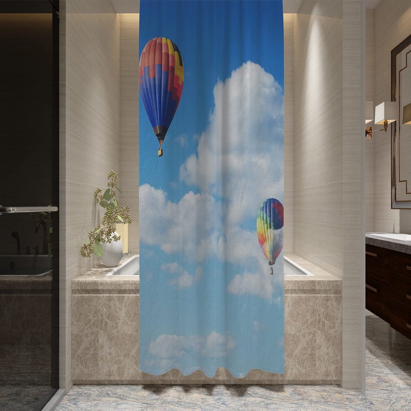 FING ستارة دش الحمام، ستارة حمام مع خطاف، ستارة دش مصممة للحمام، حوض الاستحمام، زينة ستائر حمام زخرفية حديثة (تصميم_33) - Image 2