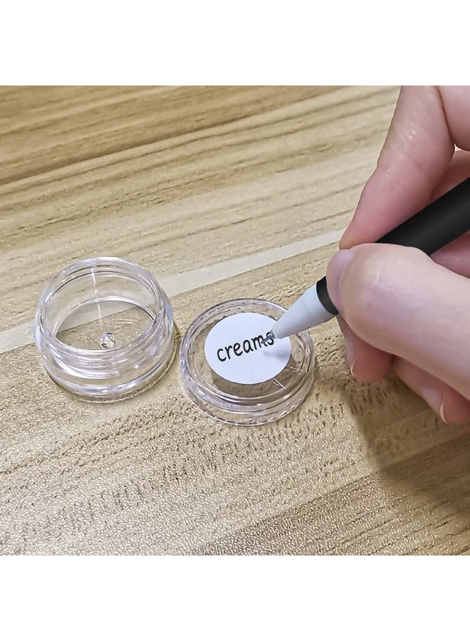 NEEMORE 55Pcs 5 Grams Sample Containers with Lids and Labels, Small Little Mini Tiny Containers, Clear Acrylic Plastic Sample Jars for Cosmetic, Creams, Makeup, Nails, 5g/5ml Empty Round Sample Containers - Image 4