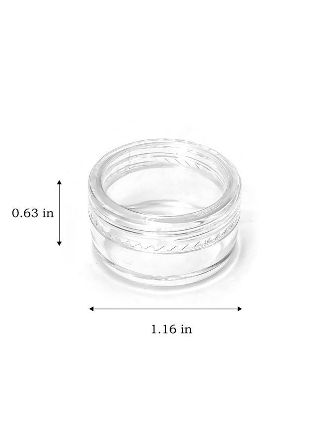NEEMORE 55Pcs 5 Grams Sample Containers with Lids and Labels, Small Little Mini Tiny Containers, Clear Acrylic Plastic Sample Jars for Cosmetic, Creams, Makeup, Nails, 5g/5ml Empty Round Sample Containers - Image 2