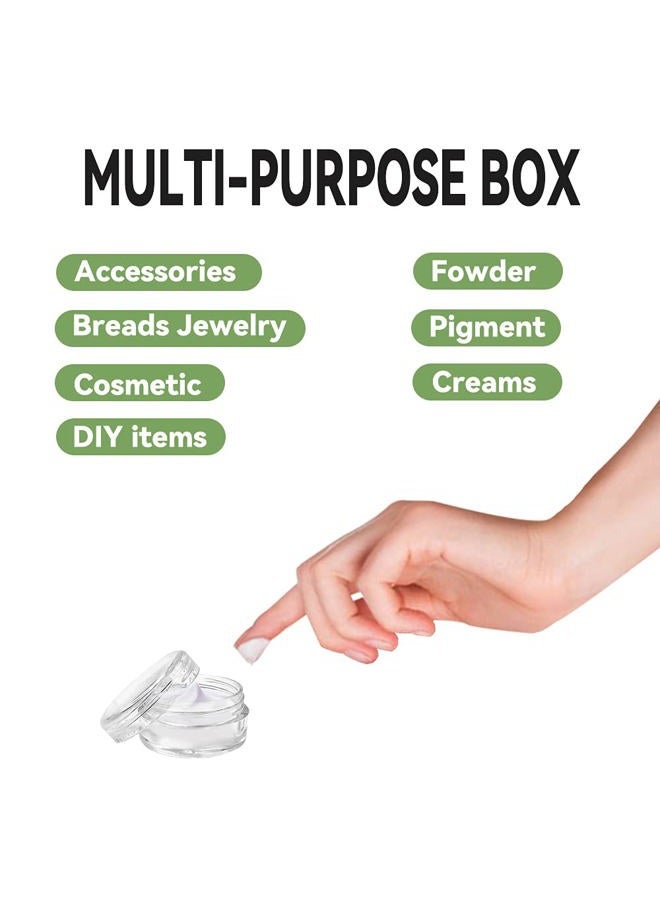 NEEMORE 55Pcs 5 Grams Sample Containers with Lids and Labels, Small Little Mini Tiny Containers, Clear Acrylic Plastic Sample Jars for Cosmetic, Creams, Makeup, Nails, 5g/5ml Empty Round Sample Containers - Image 5