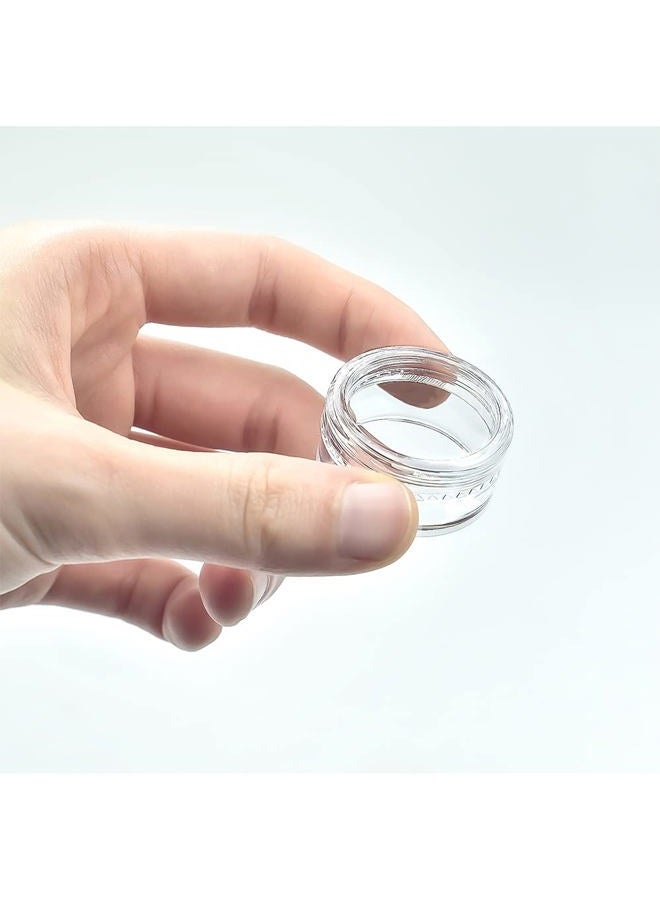 NEEMORE 55Pcs 5 Grams Sample Containers with Lids and Labels, Small Little Mini Tiny Containers, Clear Acrylic Plastic Sample Jars for Cosmetic, Creams, Makeup, Nails, 5g/5ml Empty Round Sample Containers - Image 3