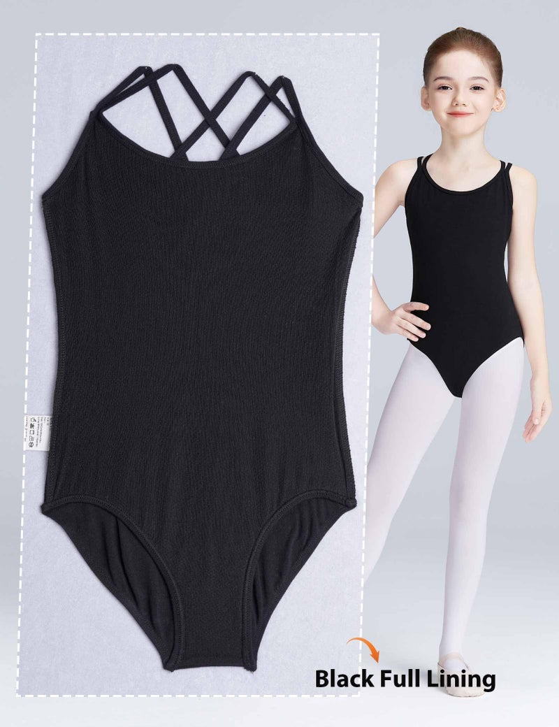 Daydance Lined Black Ballet Leotards for Girls, Spaghetti Straps Dance Wear for Training, Practice, Performance - Image 3