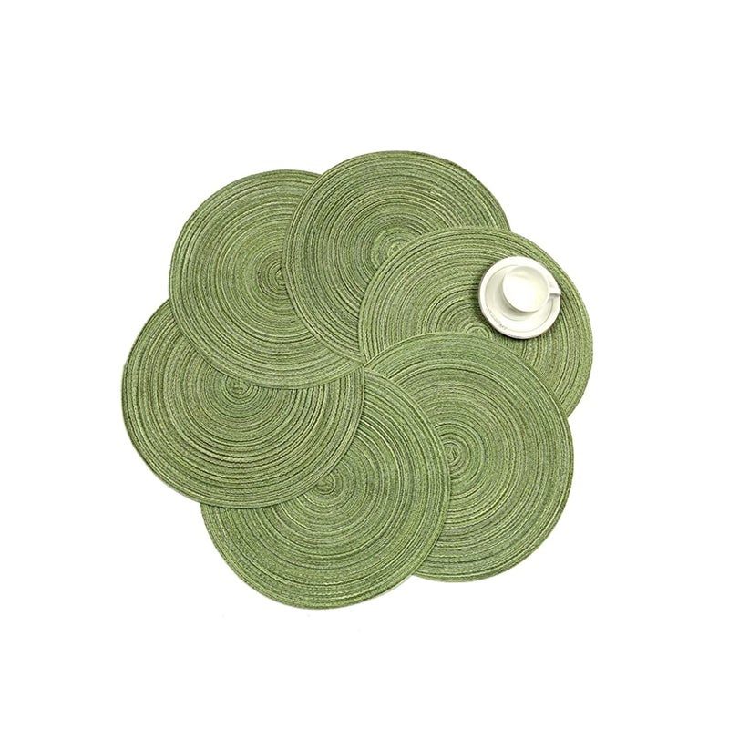 Zikra Set of 6 Round Cotton Placemats, 15 Inch Round Table Placemats Washable Heat Insulation Braided Cotton Dinner Table Mats for Restaurant, Cafe and Home Kitchen Decoration - Image 5