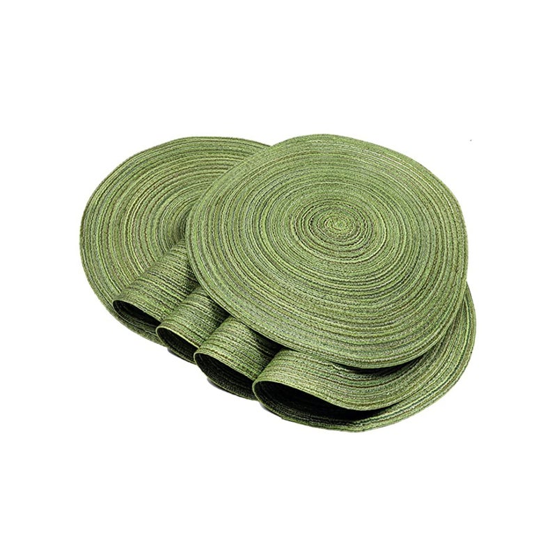 Zikra Set of 6 Round Cotton Placemats, 15 Inch Round Table Placemats Washable Heat Insulation Braided Cotton Dinner Table Mats for Restaurant, Cafe and Home Kitchen Decoration - Image 2
