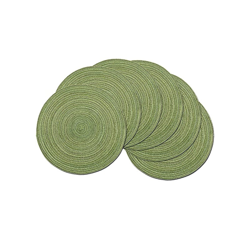 Zikra Set of 6 Round Cotton Placemats, 15 Inch Round Table Placemats Washable Heat Insulation Braided Cotton Dinner Table Mats for Restaurant, Cafe and Home Kitchen Decoration - Image 1