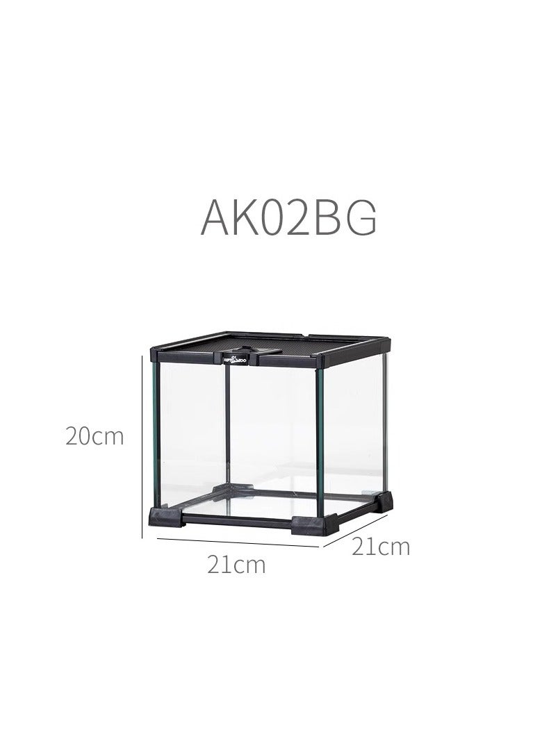 REPTIZOO REPTI ZOO Mini Reptile Glass Terrarium Tank, 21" x 21" x 20cm" Reptile Detachable Enclosure Habitat with Top Feeding and Screen Ventilation (AK02BG) - Image 2