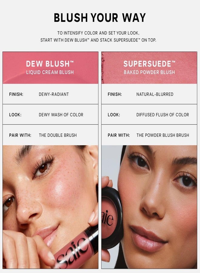 Saie SuperSuede Baked Blush Powder, Vino (0.1 oz) - Image 5