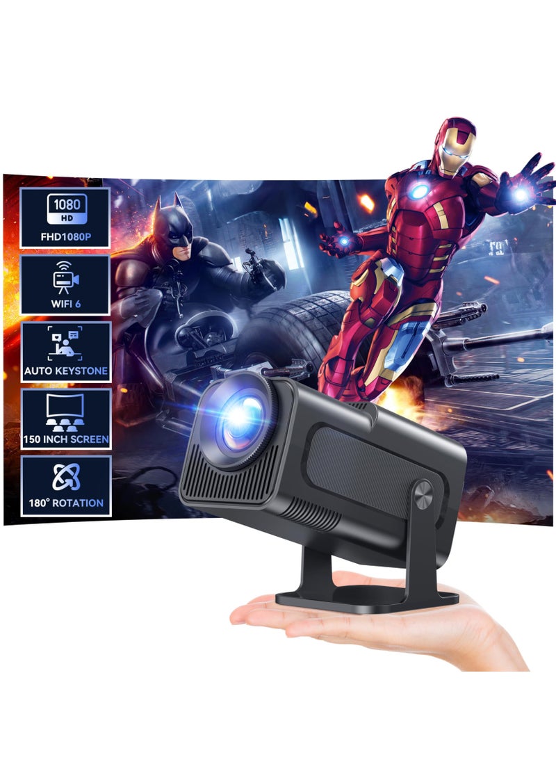 Toshionics - Toshionics 4k Home Cinema Projector 1080P Full HD Projector Mini Portable Smart Projector 180° Rotation, 150'' Display, 390 ANSI Lumens, WiFi 6, Bluetooth 5.0, Auto Keystone, Android 11.0 - Image 1