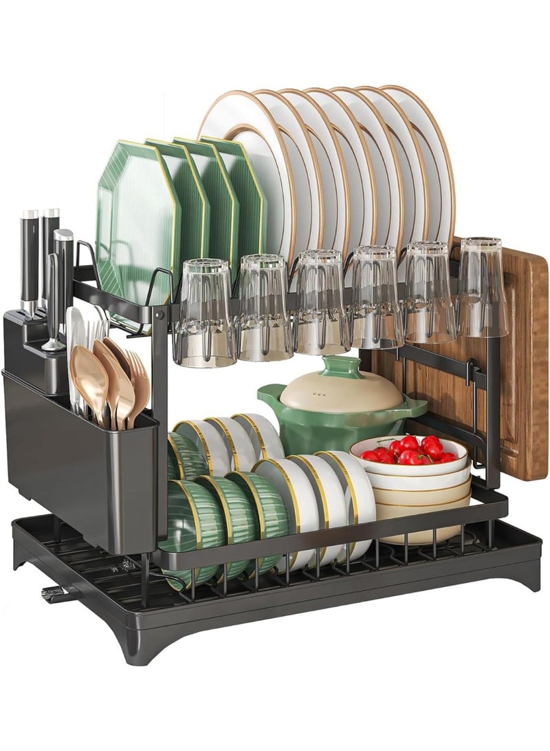 Kitchen Utensil Drying Rack with Drainage Tray, 11.8 Inches Deep × 16.5 Inches Wide Tray for Versatile Storage. Cup Organiser,Kitchen Organization and Storage - Image 1