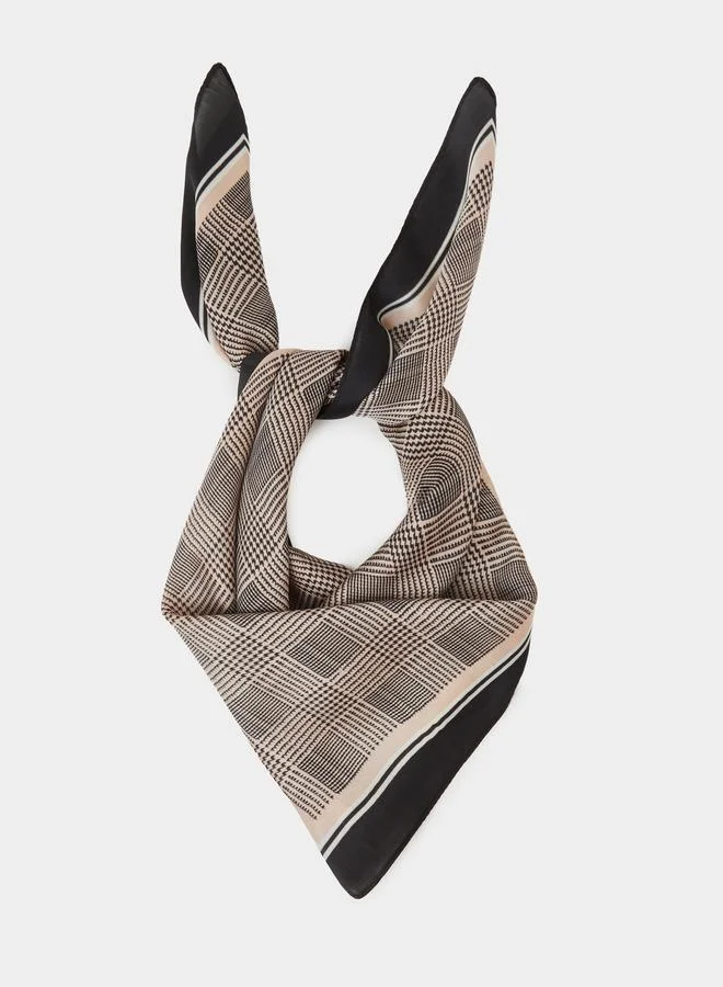 ستايلي Brown Checked Head Scarf