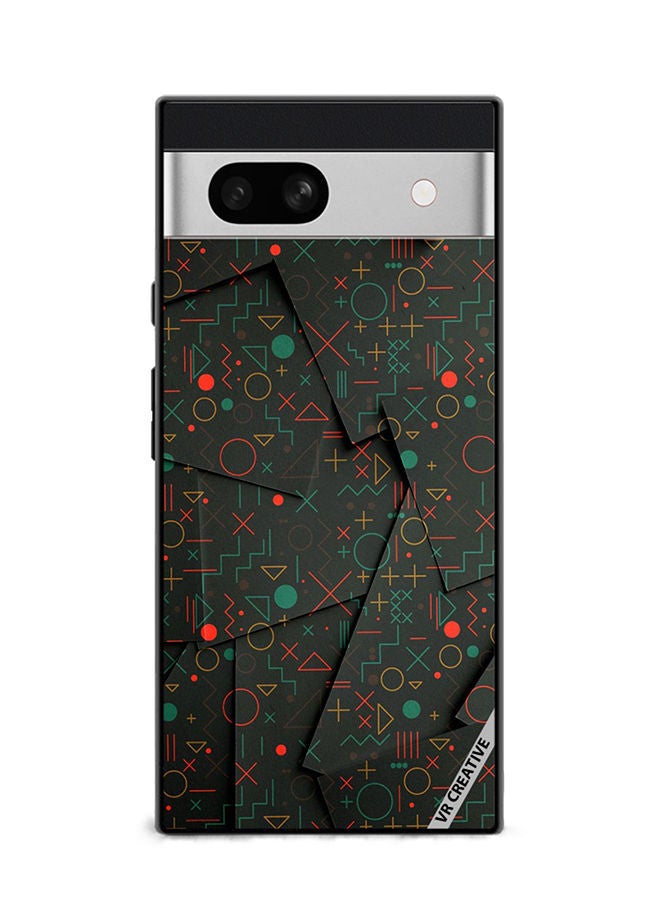 VR CREATIVE Protective Case Cover For Google Pixel 7a Geometric Circles Design Multicolour - Image 1