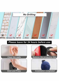 Y&D Hat Hooks for Wall, 10Pcs Adhesive Racks Baseball Caps Organizer Cowboy Rack Display Holder Cap Hangers Closet, Black  - Image 5