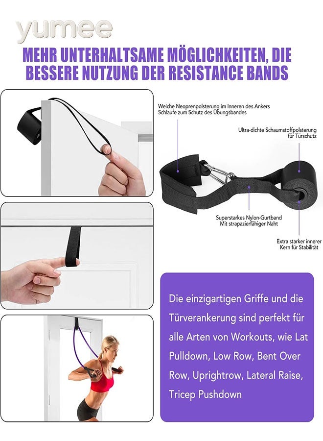 يمي مجموعة أحزمة مقاومة مكونة من 4 قطع، حلقات تدريب قوة قابلة للتعديل مع حقيبة حمل، مثالية لتمارين الذراعين والساقين والوركين، مناسبة للصالات الرياضية واللياقة البدنية واليوغا والتمارين المنزلية. - Image 3