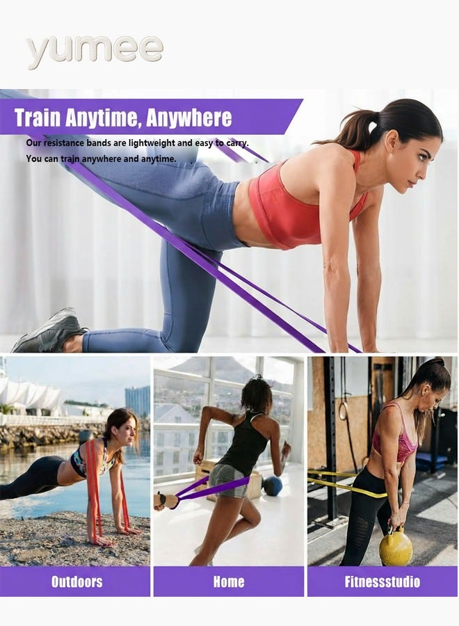 يمي مجموعة أحزمة مقاومة مكونة من 4 قطع، حلقات تدريب قوة قابلة للتعديل مع حقيبة حمل، مثالية لتمارين الذراعين والساقين والوركين، مناسبة للصالات الرياضية واللياقة البدنية واليوغا والتمارين المنزلية. - Image 5