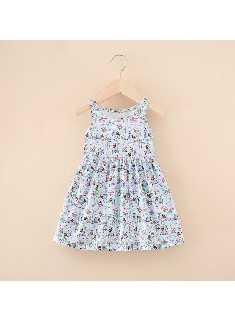 Loquat Cross-border New Milk Silk Printed Children's Dress  - Image 1