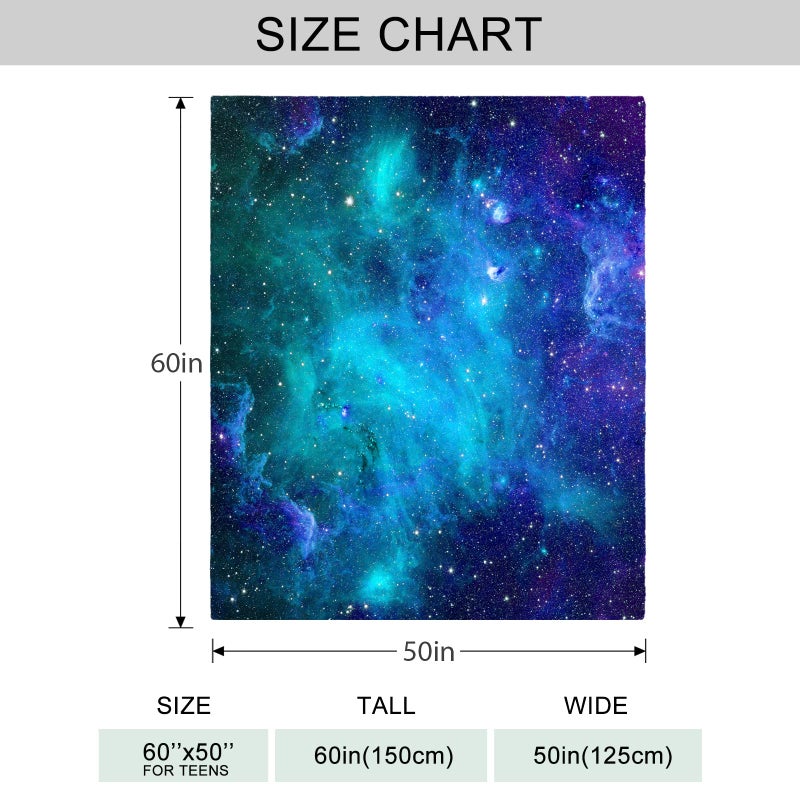 adyuveex Space Galaxy Blanket  Soft Warm Fuzzy Fleece Plush Blanket 60''x50''  Smooth Cozy Flannel Throw Blanket for Bed/Couch/Office/Camping - Image 3